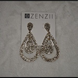 Gold sparkle stud statement earrings